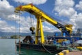 A large floating crane designed for the repair of ships