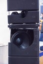 Large floor-standing speaker in black Royalty Free Stock Photo