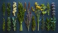 Large flower herb selection for herbal medicine over distressed