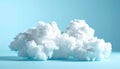 Large fluffy white cloud on light blue background with subtle shadow Royalty Free Stock Photo