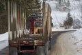 Large forest transport truck who returns to the forest