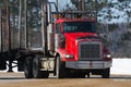 Large forest transport truck who returns to the forest