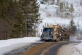 Large forest transport truck at work in Canada