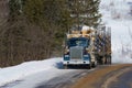 Large forest transport truck at work in Canada