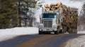 Large forest transport truck at work in Canada