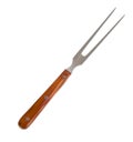 Large Fork with Wooden Handle on a White