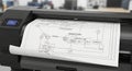 Large Format Plotter Printing Engineering Redundancy System Diagram Royalty Free Stock Photo