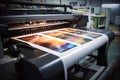 Large format printing machine in operation. Industry Royalty Free Stock Photo