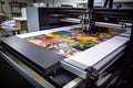 Large format printing machine in operation. Industry Royalty Free Stock Photo