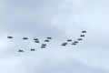 Large formation of JAS 39 Gripen fighter jets