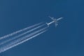 Plane at cruising altitude Royalty Free Stock Photo