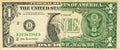 Large fragment of 1 one dollars bill banknote. Old American money banknote, vintage retro, usd Royalty Free Stock Photo