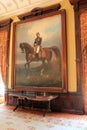 Large framed painting of man on horse, Canfield Casino Ballroom, Saratoga Springs, New York, 2016