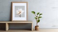Serenity In Terracotta: Framed Plant Photo With White Flower