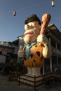 Large Fred Flintstone Statue in Pai, Thailand Royalty Free Stock Photo