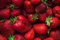 Large fresh strawberries set shot close up. Res berries