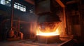 A large furnace used for melting and casting metal dynami created with generative AI