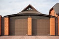 Large garage with rolling door for two cars