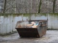 Large garbage container, Big dumpster full of garbage
