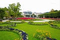 Large garden with colorful flowers in Hohensalzburg Castle Salzburg Austria Royalty Free Stock Photo