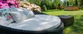 Large garden sofa with cushions