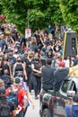 Anti-racism demonstraters march in support of Black Lives Matter in Vancouver, BC,Canada June 19th 2020