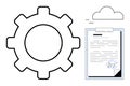 Gear and Signed Document with Cloud Representing Automation, Digital Agreement, and Cloud Storage Royalty Free Stock Photo