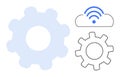 Cloud Technology Integration with Gears Representing Automation and Connectivity Royalty Free Stock Photo