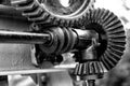 Large gears from motion system Royalty Free Stock Photo