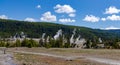 Large geysers in the Valley of the Yellowstone NP, USA Royalty Free Stock Photo