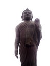 Large giant standing walking posture brown colour metal BUDDHA statue Royalty Free Stock Photo