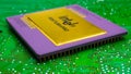 large gilded ceramic processor. intel pentium pro. gold recovery and recycling