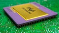 large gilded ceramic processor. intel pentium pro. gold recovery and recycling