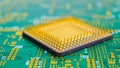 large gilded ceramic processor. intel pentium pro. gold recovery and recycling Royalty Free Stock Photo