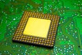 large gilded ceramic processor. intel pentium pro. gold recovery and recycling