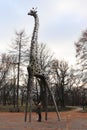 Giraffe sculpture in a Warsaw park