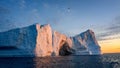 floating glaciers at fjord Disco Bay West Greenland