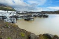 Large glaciers and lakes In Iceland during the daytime of the summer