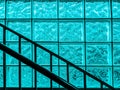 Glass Block Window in Turquoise Royalty Free Stock Photo