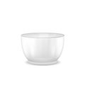 Large glass salad bowl with a deep-bottomed