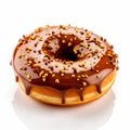 Large Glazed Donut On White Background Royalty Free Stock Photo