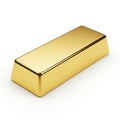 A large gold bar with a shiny surface on a white background Royalty Free Stock Photo