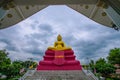 Large gold Buddha statue in Wat Bot, Pathum Thani, Thailand