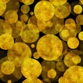 Large Gold Dots Faux Foil Metallic Black Background