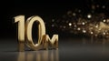 Milestone Showing 10M in Polished Gold on a Dark Background With Soft Bokeh Highlighting the Achievement Royalty Free Stock Photo