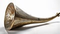 A large, gold horn with a silver lining Royalty Free Stock Photo