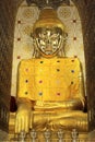 Large golden Buddha at the temple Myanmar. Royalty Free Stock Photo