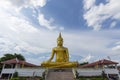 The large golden Buddha statue at Bang Chak Temple, which is an important tourist attraction of Nonthaburi Province