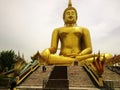 Big golden buddha statue at WAT MUANG Muang Temple Ang Thong Province, THAILAND