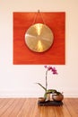 Large Gong and orchid